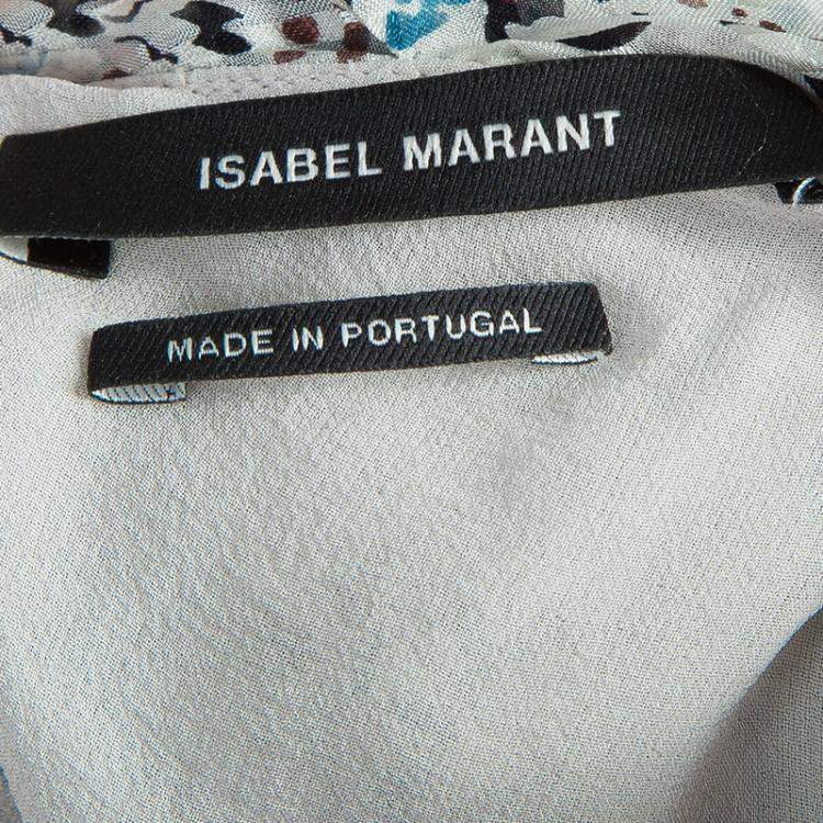 Pre Owned Isabel Marant Floral Print Silk Tie-up Halter Top S