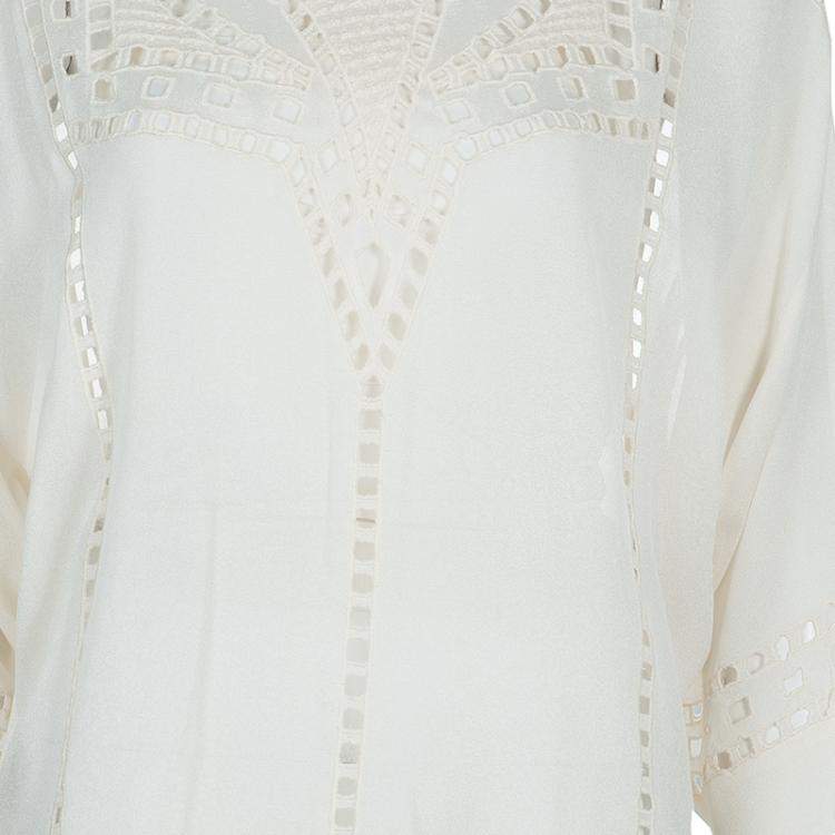 Pre Owned Isabel Marant Etoile White Embriodered Top S