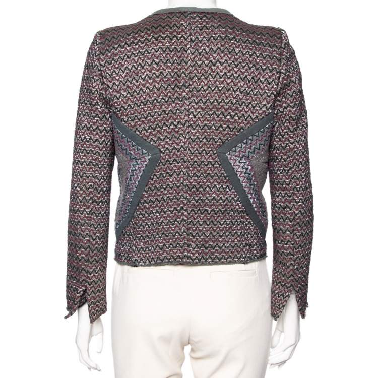 Pre Owned Isabel Marant Multicolored Patterned Lurex Knit Jacket S