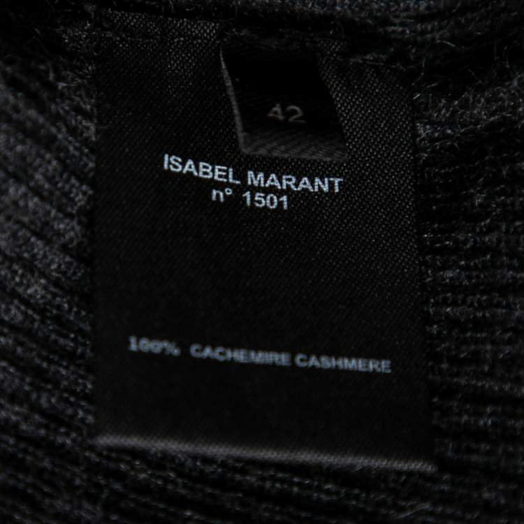 Pre Owned Isabel Marant Grey Cashmere Long Sleeve Sweater L