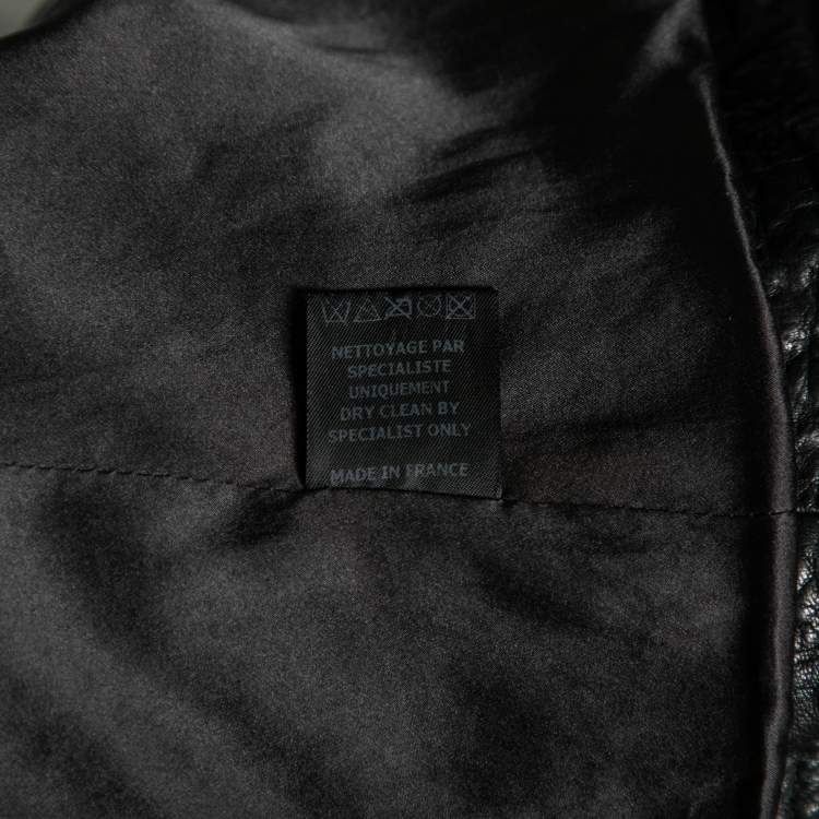 Pre Owned Isabel Marant Black Textured Leather Zip Front Jacket XS