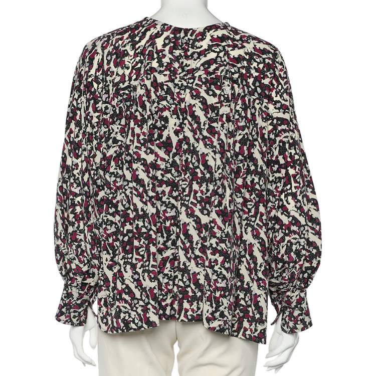 Pre Owned Isabel Marant Multicolor Printed Silk Oversized Top M