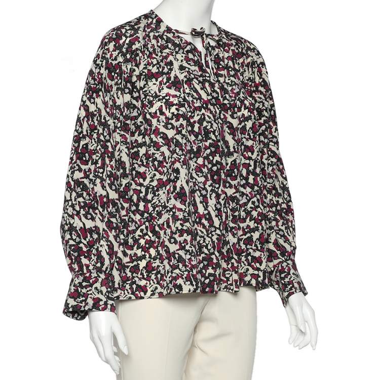 Pre Owned Isabel Marant Multicolor Printed Silk Oversized Top M