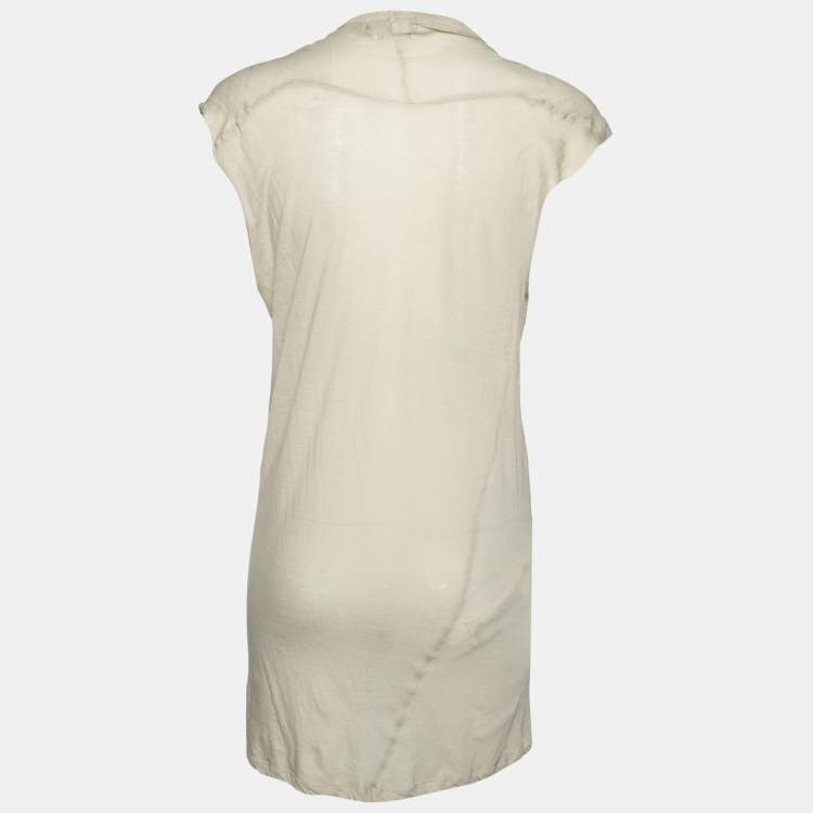 Pre Owned Isabel Marant Beige Cotton See Through Sleeveless Mini Dress M