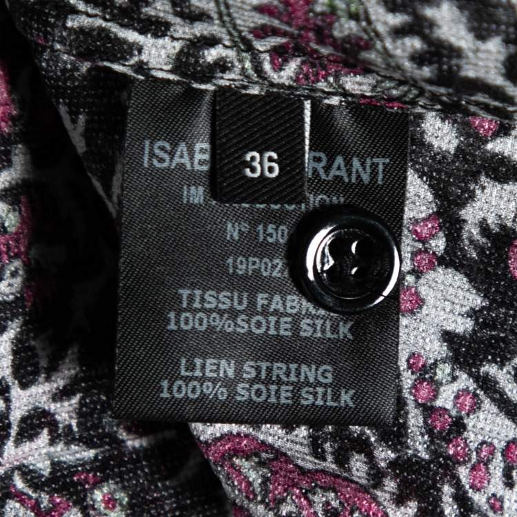 Pre Owned Isabel Marant Multicolor Paisley Print Silk Ruffle Trim Norja Dress S