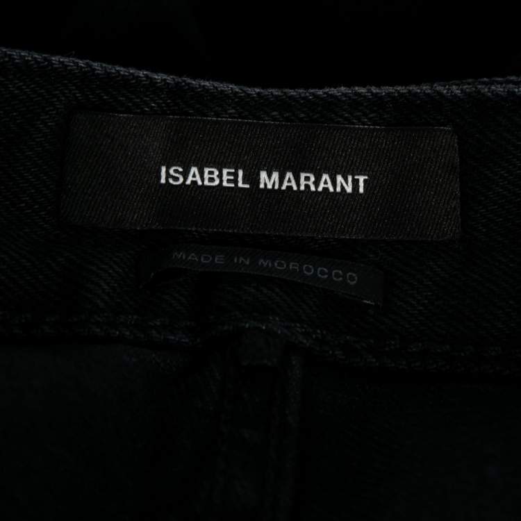 Pre Owned Isabel Marant Black Denim Stud Embellished High Waisted Jeans S