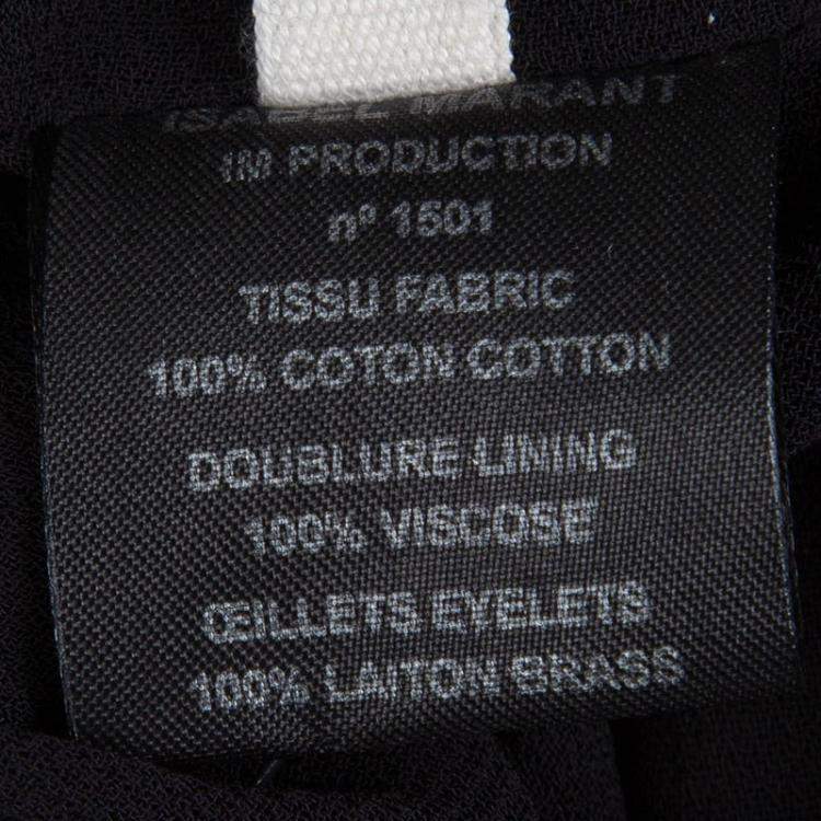 Pre Owned Isabel Marant Etoile Black Cotton Eyelet Detail Gathered Skirt S