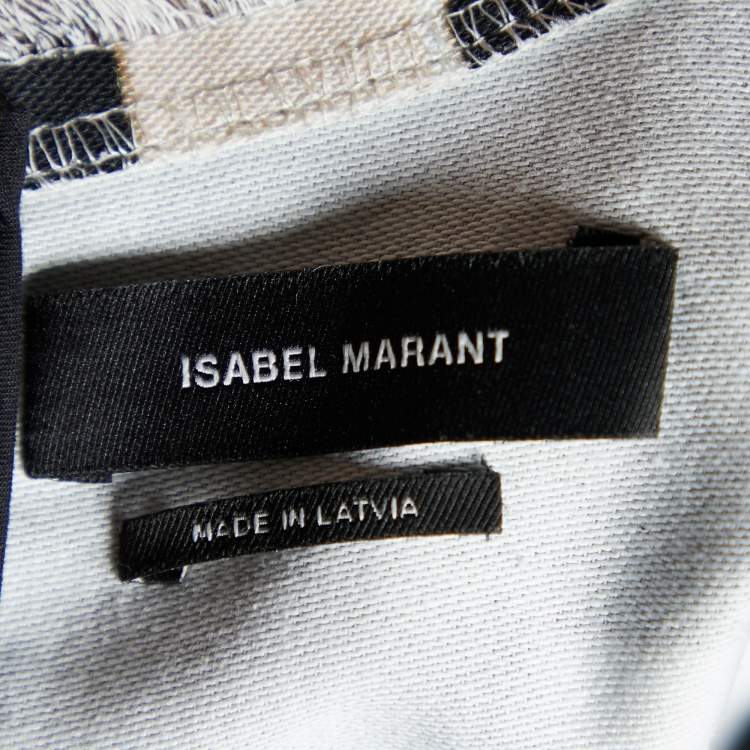 Pre Owned Isabel Marant Multicolor Denim Frayed Detail Sleeveless Top S