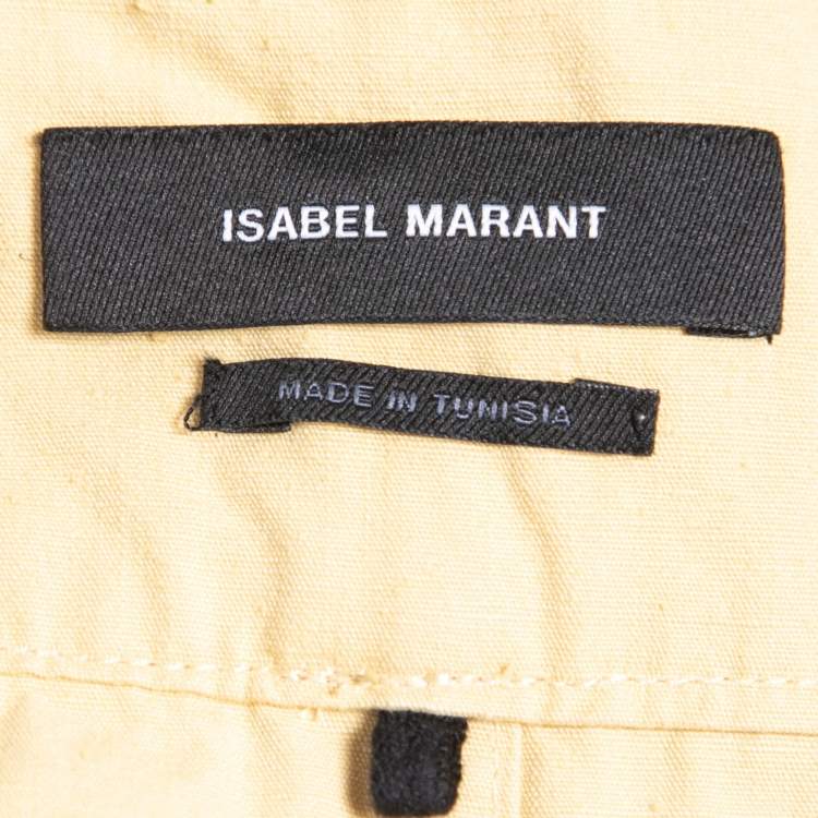 Pre Owned Isabel Marant Yellow Cotton Belted High-Waisted Shorts M