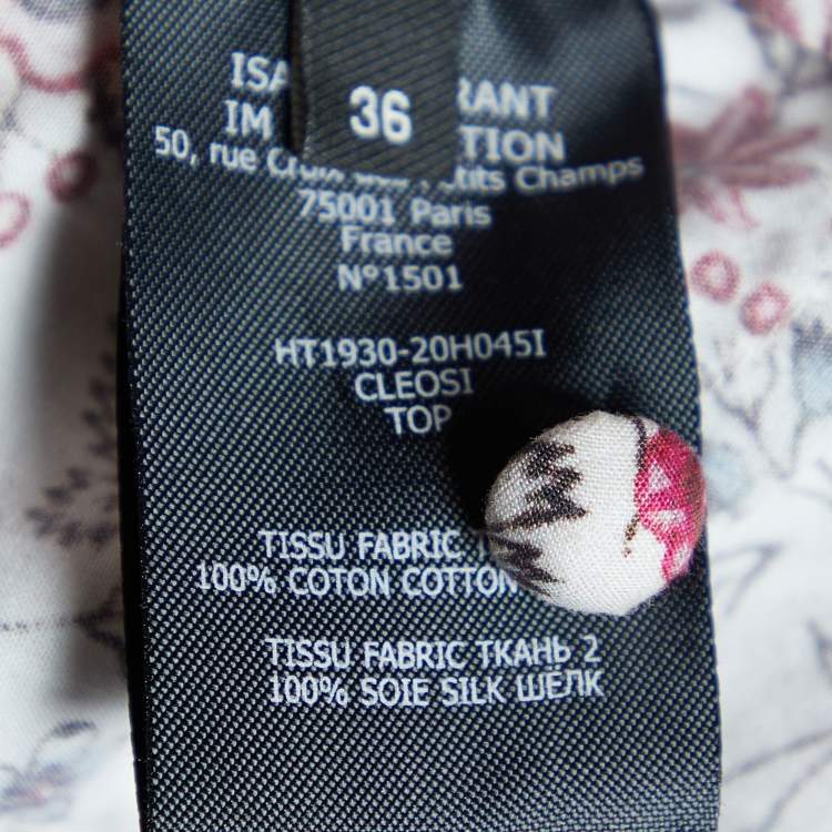 Pre Owned Isabel Marant Beige Floral Printed Cotton Cleosi Top S