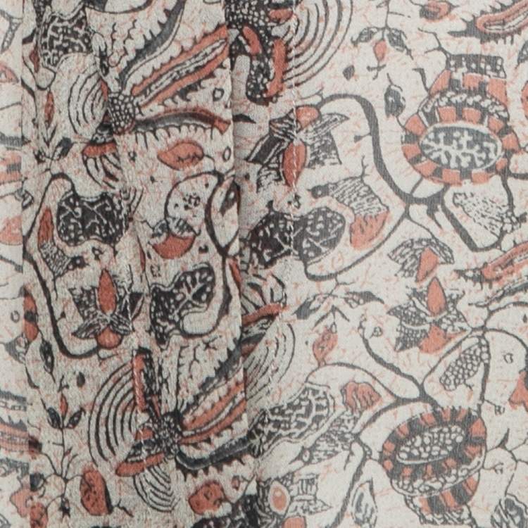 Pre Owned Isabel Marant Grey Printed Chiffon Silk Sleeveless Top S