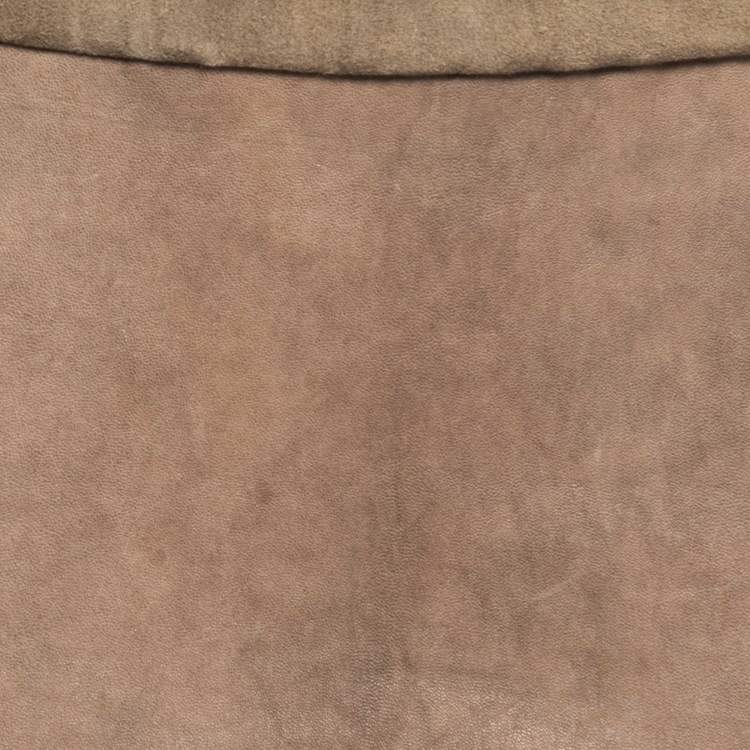 Pre Owned Isabel Marant Brown Lambskin Leather Mini Skirt M
