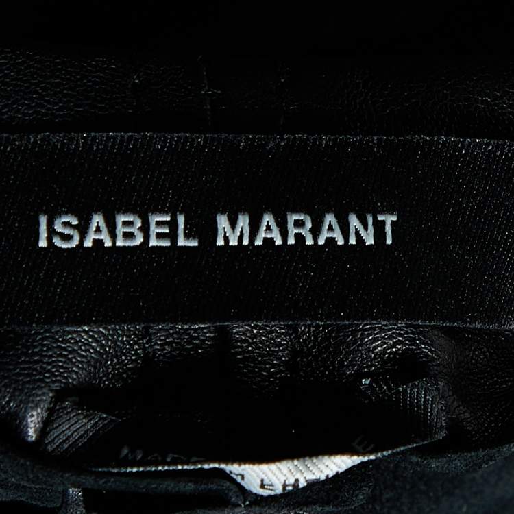 Pre Owned Isabel Marant Black Leather Wrap Effect Mini Dress S