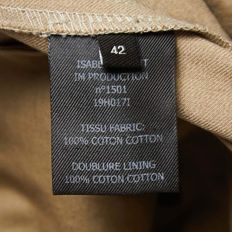 Pre Owned Isabel Marant Beige Cotton High Waist Cargo Pants M Waist 32"