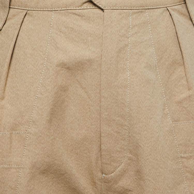 Pre Owned Isabel Marant Beige Cotton High Waist Cargo Pants M Waist 32"