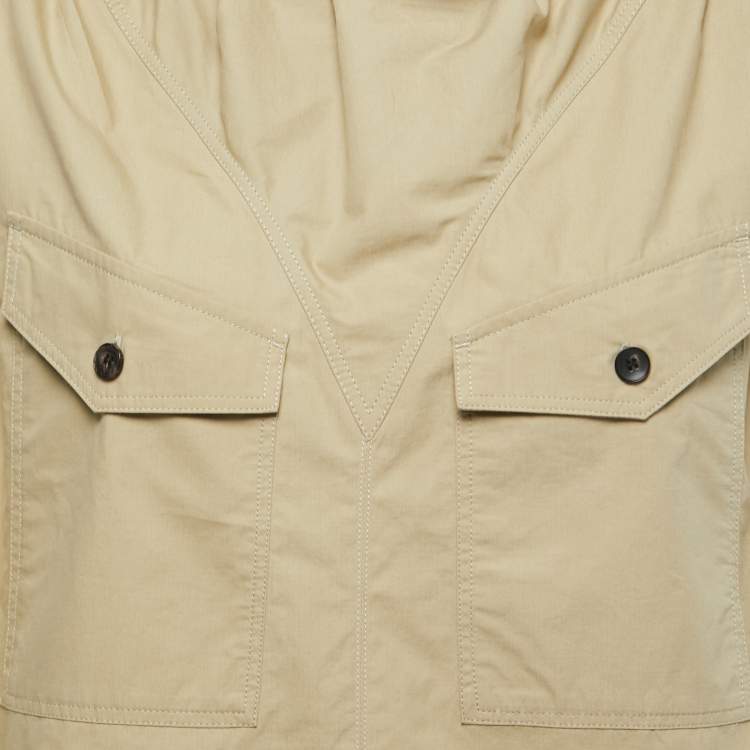 Pre Owned Isabel Marant Beige Cotton Belted High Neck Folded Sleeveless Top M