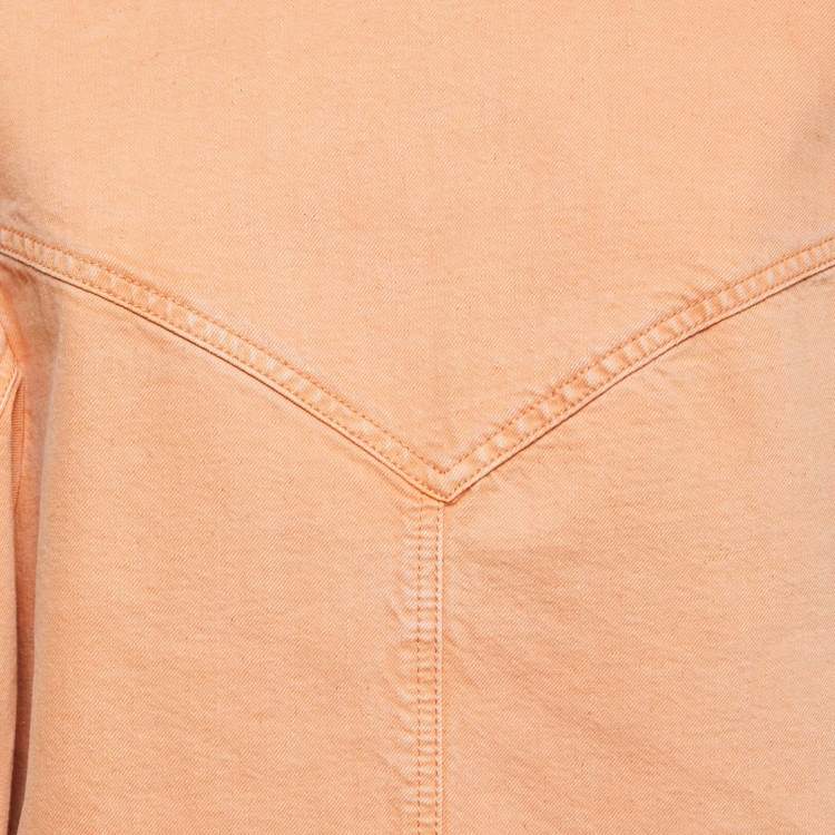 Pre Owned Isabel Marant Orange Denim Double Breasted Jacket M