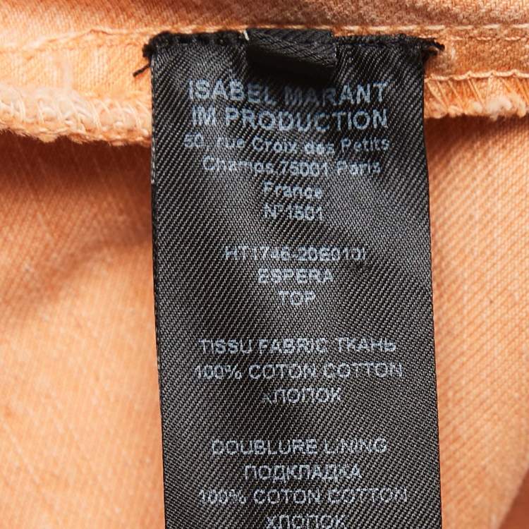 Pre Owned Isabel Marant Orange Denim Double Breasted Jacket M