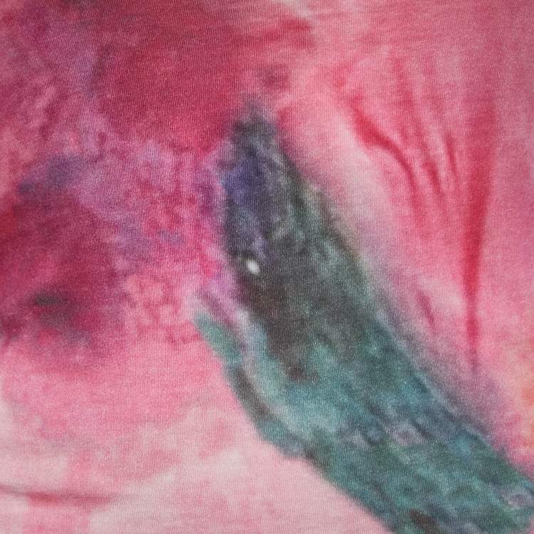 Pre Owned Isabel Marant Pink Tie-Dyed Cotton Ruched Mini Dress S