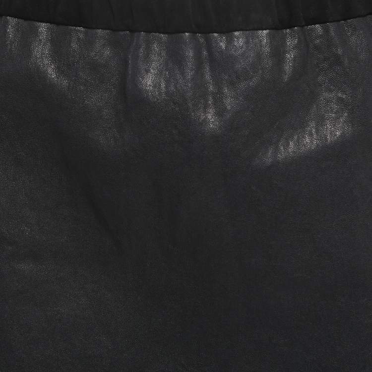Pre Owned Isabel Marant Black Leather Mini Skirt L