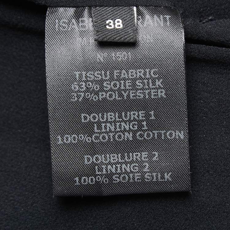 Pre Owned Isabel Marant Black Lame Draped One Shoulder Mini Dress M
