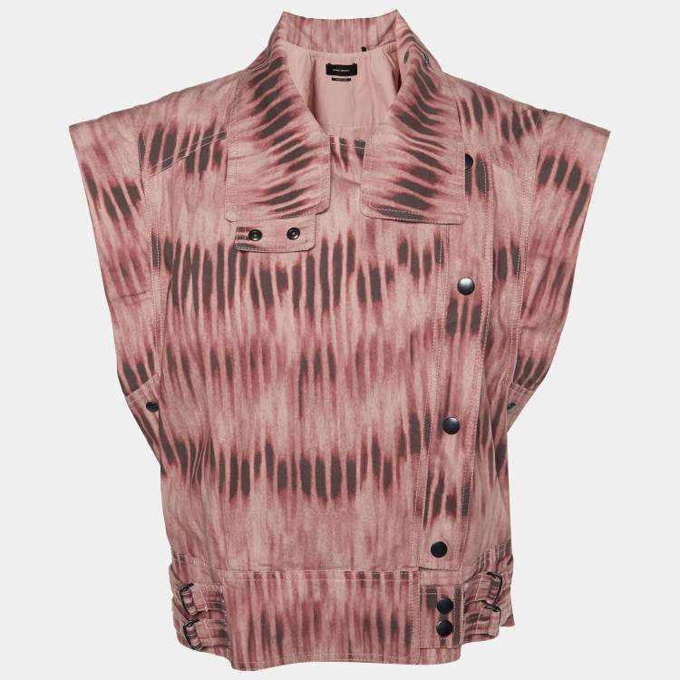 Pre Owned Isabel Marant Pink Tie-Dye Printed Denim Idaline Jacket S