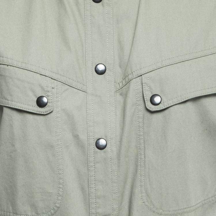 Pre Owned Isabel Marant Green Cotton Button Front Belted Short Dress L