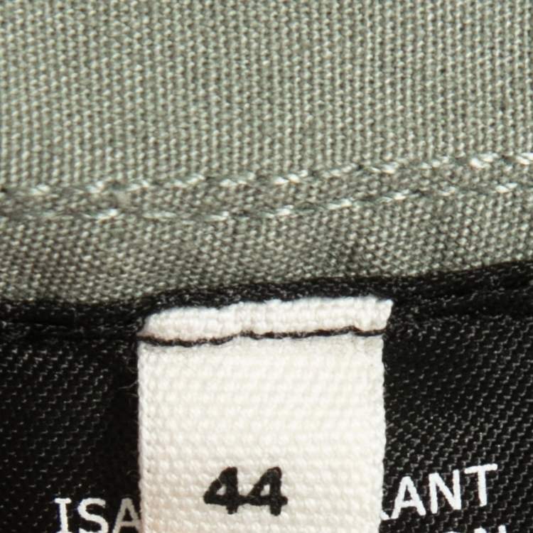 Pre Owned Isabel Marant Green Cotton Button Front Belted Short Dress L