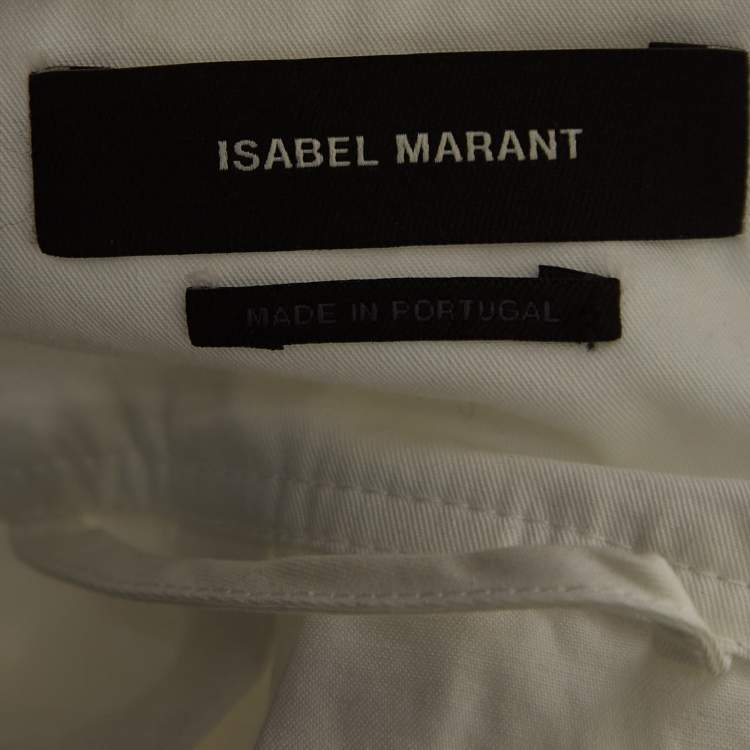 Pre Owned Isabel Marant White Cotton Belted Mini Shirt Dress S
