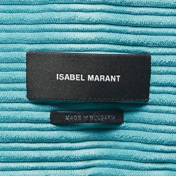 Pre Owned Isabel Marant Teal Blue Corduroy Madiana Jacket and Melva Skirt Set S/M