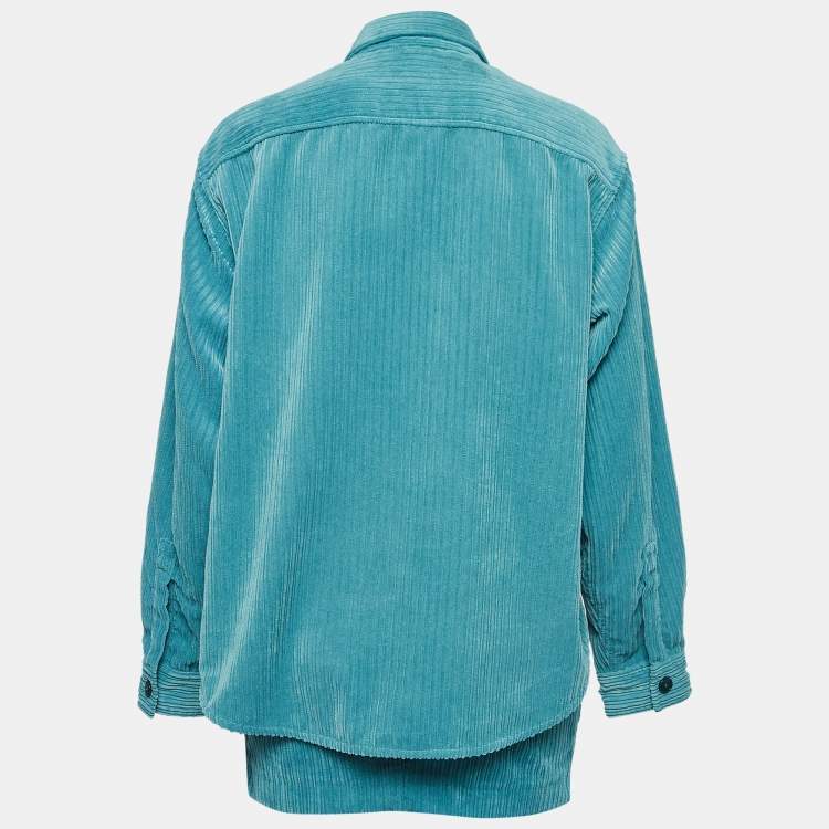 Pre Owned Isabel Marant Teal Blue Corduroy Madiana Jacket and Melva Skirt Set S/M