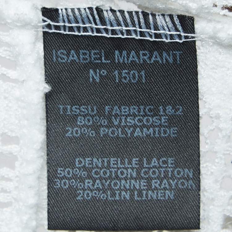 Pre Owned Isabel Marant White Patterned Lace Sleeveless Top M
