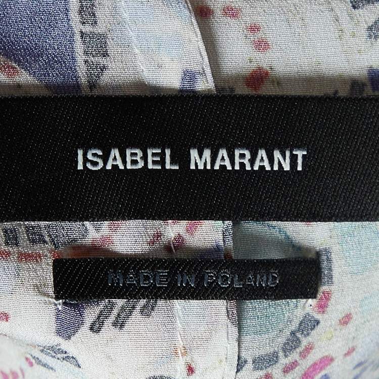 Pre Owned Isabel Marant Multicolor Amba Print Stretch Silk Long Sleeve Blouse M