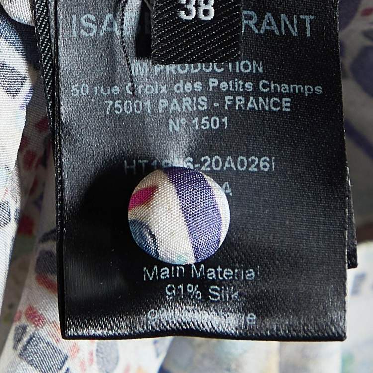 Pre Owned Isabel Marant Multicolor Amba Print Stretch Silk Long Sleeve Blouse M