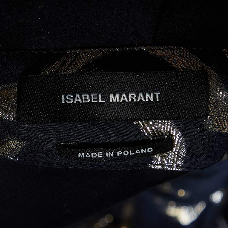 Pre Owned Isabel Marant Black Lurex Silk Blend Clary One Shoulder Mini Dress M