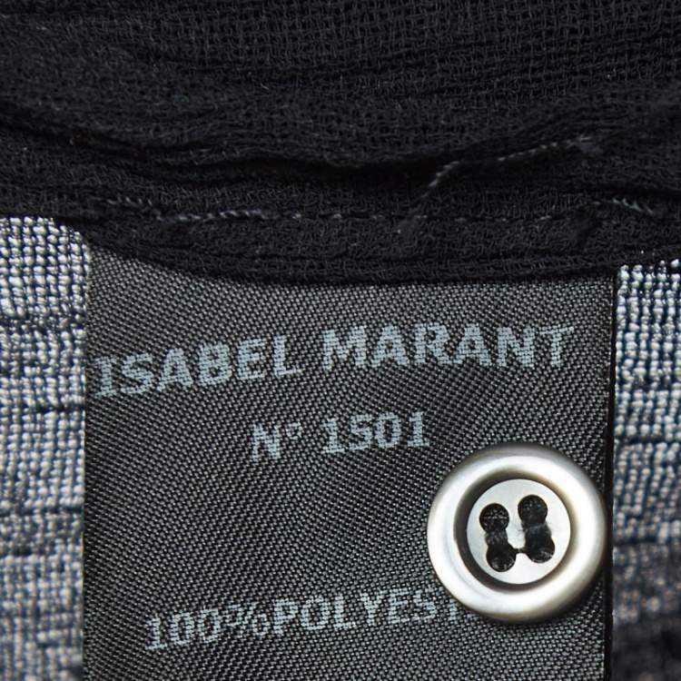 Pre Owned Isabel Marant Black Crinkled Stretch Crepe Mini Dress S