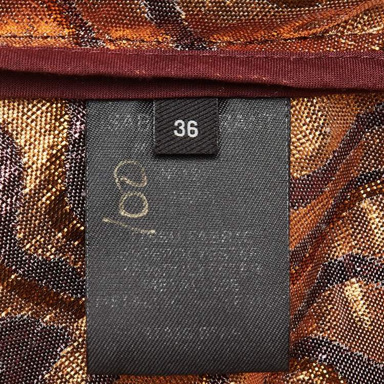 Pre Owned Isabel Marant Metallic Patterned Lurex Ruched Top S