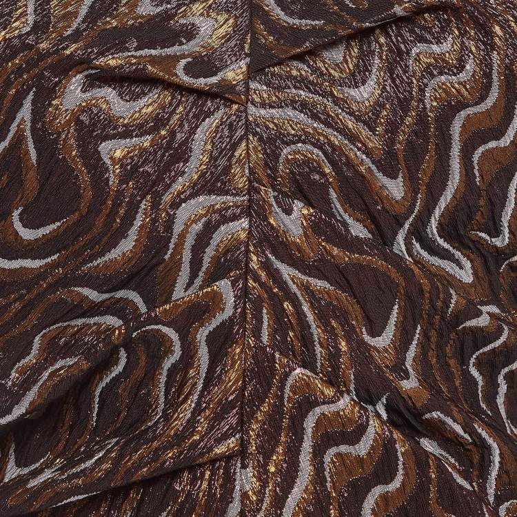 Pre Owned Isabel Marant Metallic Patterned Lurex Ruched Top S