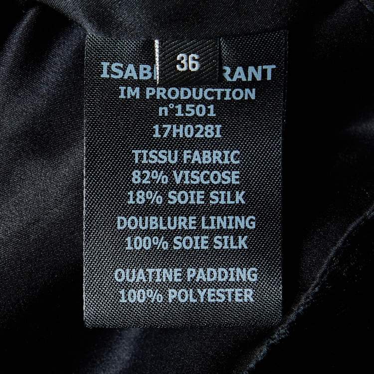 Pre Owned Isabel Marant Black Velvet Full Sleeves Top S