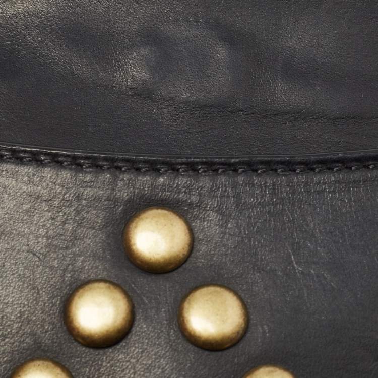 Pre Owned Isabel Marant Black Leather Nasko Studded Crossbody Bag