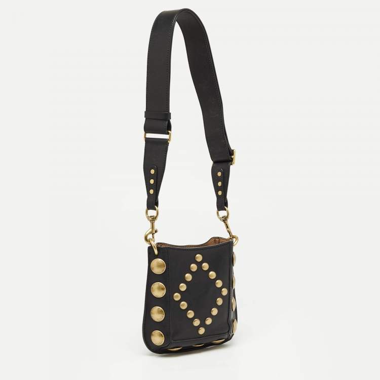 Pre Owned Isabel Marant Black Leather Nasko Studded Crossbody Bag