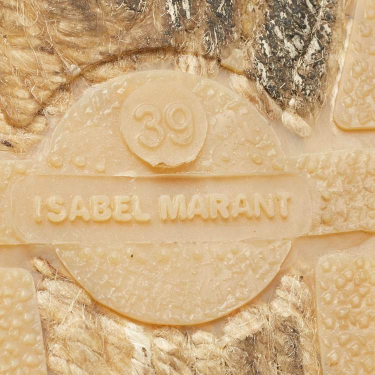 Pre Owned Isabel Marant Beige Canvas Espadrille Flats Size 39