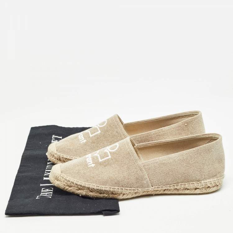Pre Owned Isabel Marant Beige Canvas Espadrille Flats Size 39