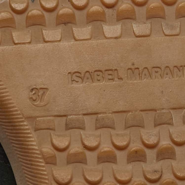 Pre Owned Isabel Marant Black Suede Bekett Wedge Sneakers 37