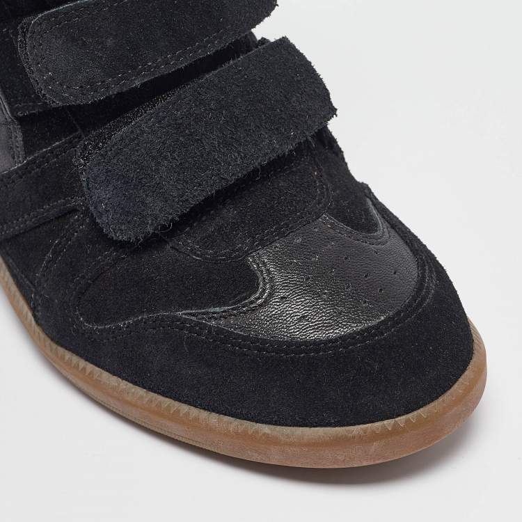 Pre Owned Isabel Marant Black Suede Bekett Wedge Sneakers Size 39