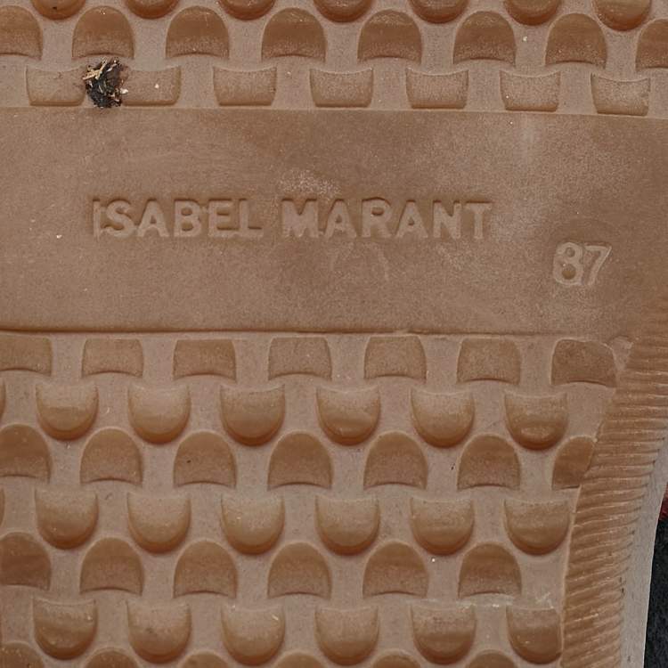 Pre Owned Isabel Marant Multicolor Suede and Leather Bekett Wedge Sneakers Size 37