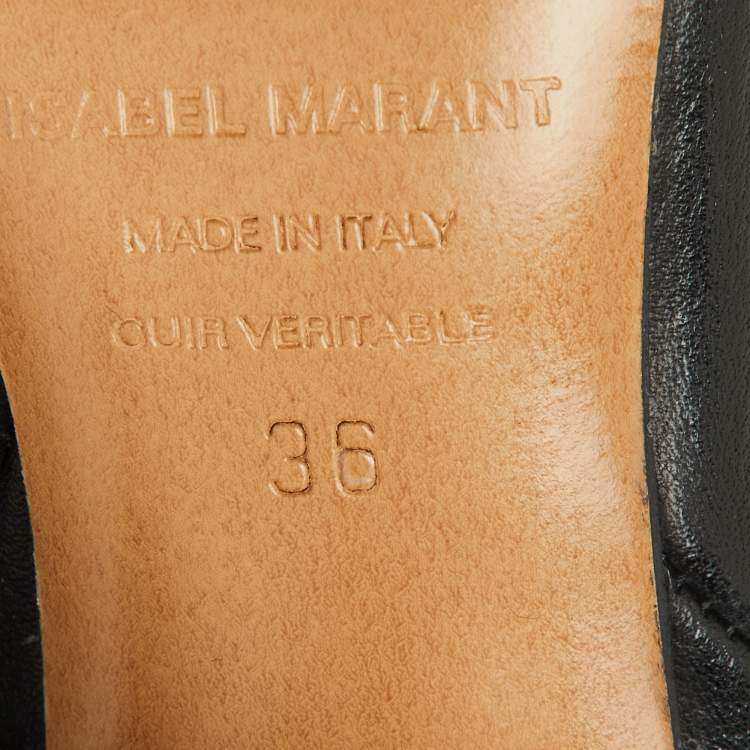 Pre Owned Isabel Marant Black Leather Calf Length Boots Size 36