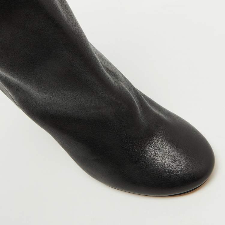 Pre Owned Isabel Marant Black Leather Calf Length Boots Size 36