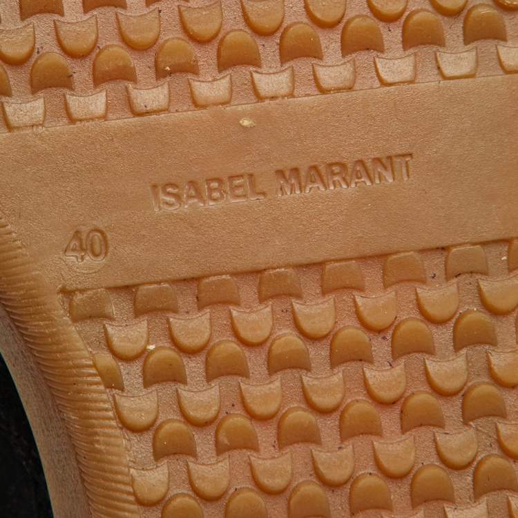 Pre Owned Isabel Marant Black Suede and Leather Bekett Wedge Sneakers Size 40