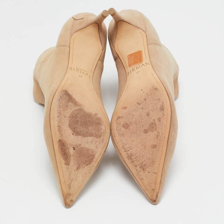 Pre Owned Isabel Marant Beige Suede Ankle Length Boots Size 37